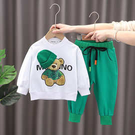 宝宝春秋季韩版新款童装儿童休闲卫衣卫裤两件套中小童卡通棉套装