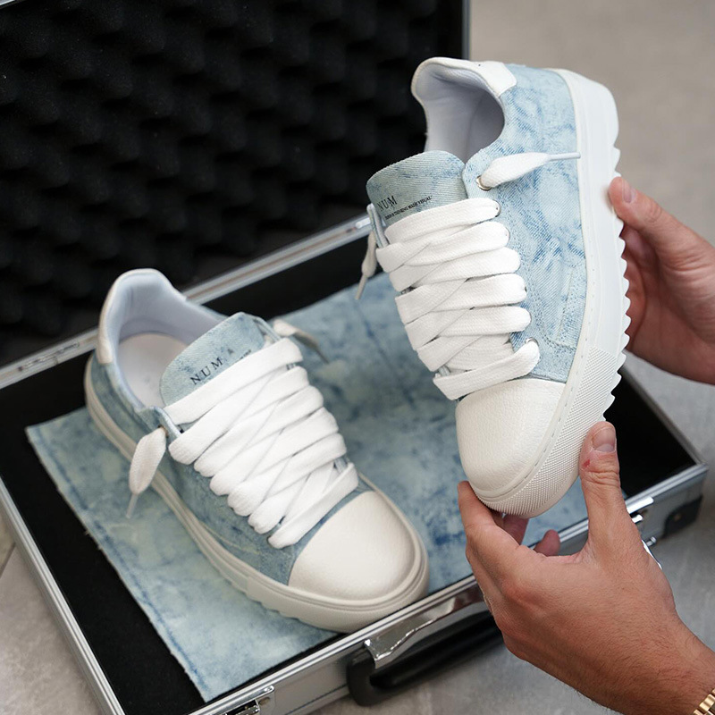 Cross-Border Foreign Trade Factory Wholesale In-Stock Sports Casual Shoes, Skateboarding Shoes, Men's Denim Ripped Thick-Soled Loafers, Women's Shoes