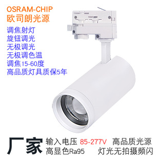 Four-Line Focus Track Light Dimming and Color Matching Museum Spotlight Gallery Calligraphy and Painting Exhibition Variable Focus Rail Light 30
