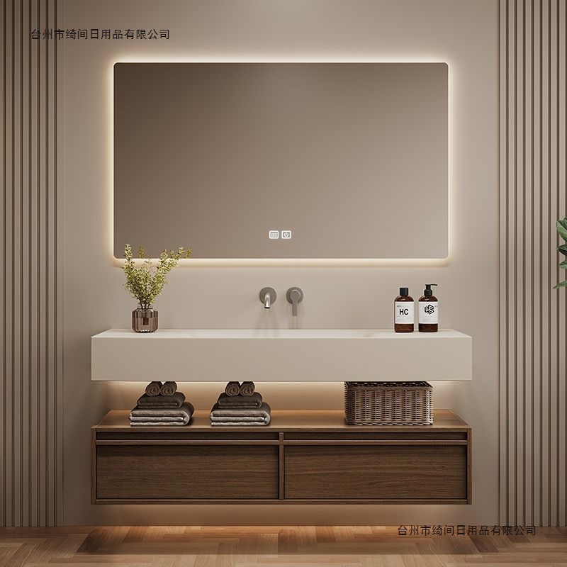 Medieval Style Slate Hot-Bent Integrated Basin Bathroom Cabinet Combination Bathroom Washbasin Basin Washbasin Bathroom Cabinet