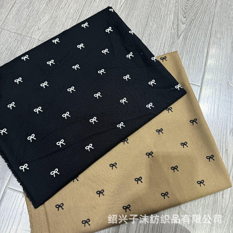 D-8229#秋冬现货TR斜纹绣花蝴蝶结外套lolita套装包包帽子面布料