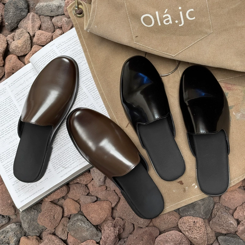 Повседневные туфли Birkenstock на плоской подошве с закрытым носком для ленивых поездок на работу 25534 Лакированная кожа Brown-J.