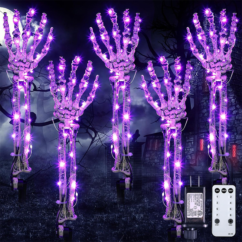 ハロウィン装飾発光ゴーストハンドハロウィン中庭ゴーストハンド発光プラスチック地面プラグインゴーストフェスティバルドレスアップ小道具|undefined