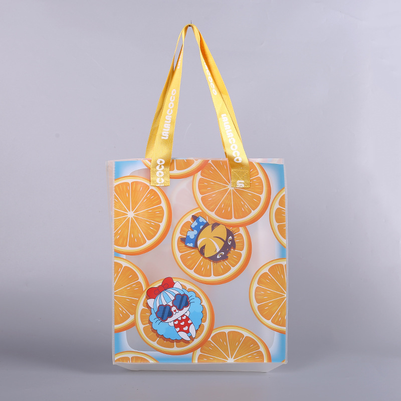 厂家供应塑料手提袋卡通可爱礼品袋 透明磨砂包装袋 防水伴手礼袋