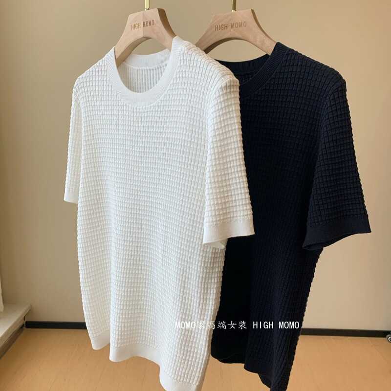 Waffle Knit Crew Neck Short-Sleeve Sweater, Crafted with Iconic Waffle Knit Technology for a Signature Texture 11405 Waffle Knit Crew Neck Short-Sleeve Sweater, Crafted with Iconic Waffle Knit Technology for a Signature Texture 11405