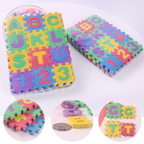 36-piece digital puzzle eva English alphabet children's educational toys kindergarten gift flat foam puzzle 6cm