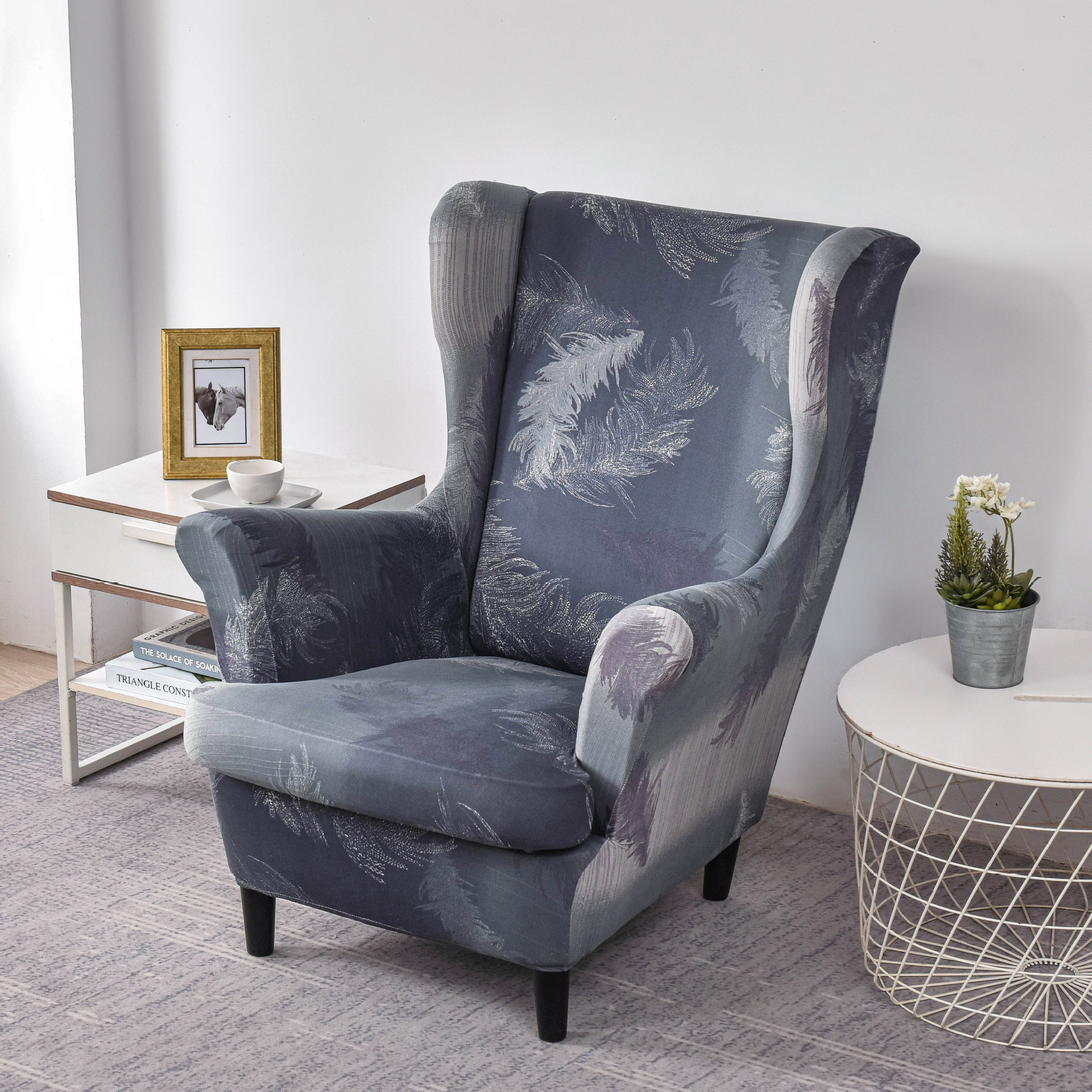 Sesselhusse Für Ohrensessel Elastischer Sofabezug_voghion.com