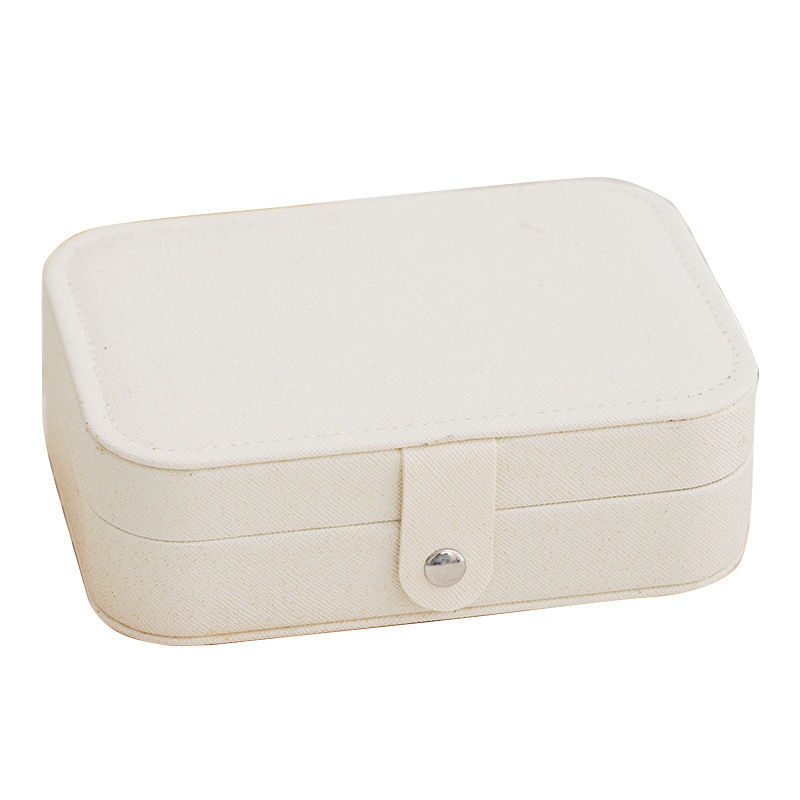 Caja de almacenamiento de joyas de suministro directo transfronterizo caja de almacenamiento de pendientes portátiles de doble capa collar de anillo de pendientes de pendientes de varias capas caja de joyas domésticas image 6