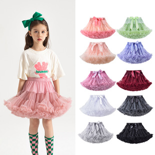 Рождественский короткий дышащий наряд маленькой принцессы, юбка в складку, европейский стиль, детская одежда, из фатина