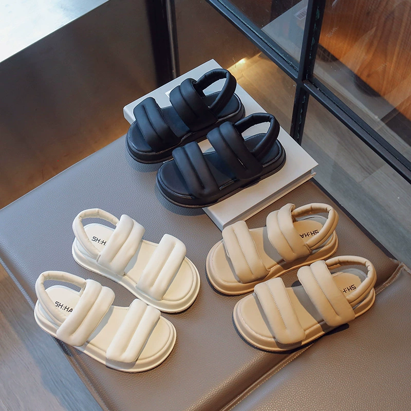 Обувь для девочек Детская принцесса сандалии 2023 Летний новый стиль Летний мальчик пляж маленькая девочка мягкое дно спорт