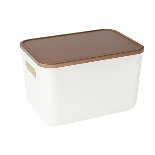 Japanese-style pure white minimalist storage box with lid storage chest toy cosmetic storage carry-on storage basket trending dropshipping