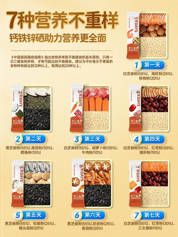 [Fu Erba] 7 days bibida sesame pork liver powder 35g children add ingredient seasoning powder with baby