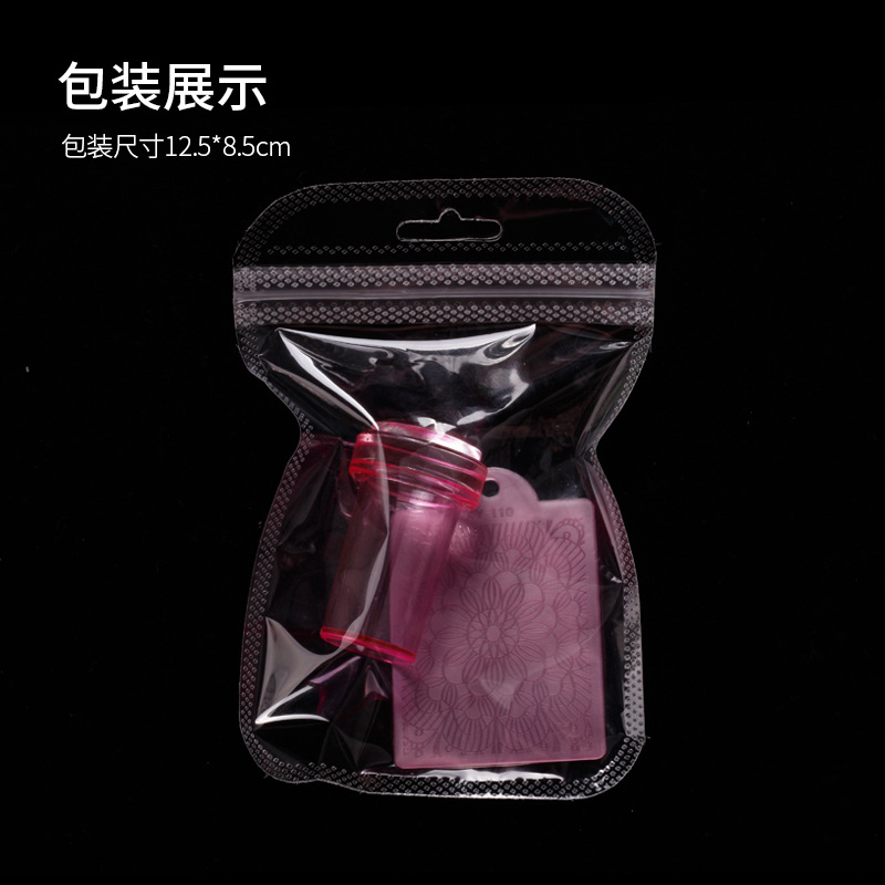 Herramientas de impresión de sello de silicona de manicura 2.3cm sello transparente elástico de silicona con raspador sello pintado de manicura