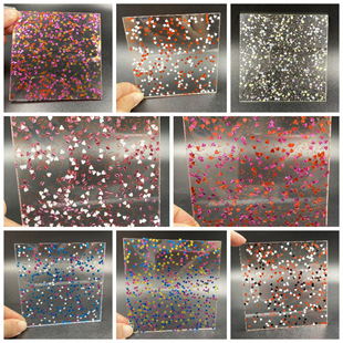 Translucent Fancy Acrylic Asymmetrical Glitter Heart Five-Pointed Star Pendant Animation Peripheral Display Plexiglass