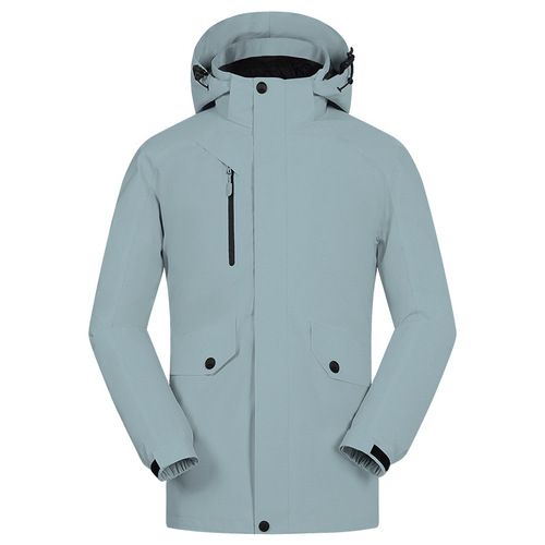 Outdoor three-in-one down jacket for men and women, two-piece set, autumn and winter plus velvet, breathable and warm jacket, ski suit