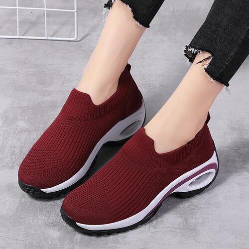 New Women's Casual Shoes Thick Sole Running Shoes Cross-border Women's Shoes Dropshipping Comfort Flyknit Breathable Slouchy Shoes