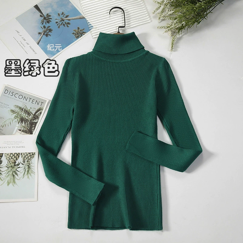 knitted fitted sweater, turtleneck, midweight slim fit