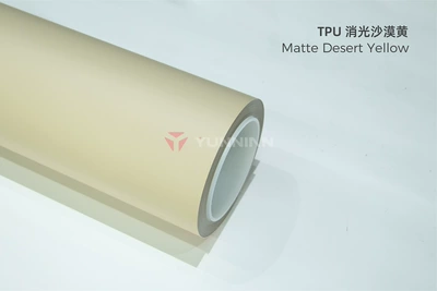 Auto Color Change Film matte finish car wrap, satin - tpu-matte-desert-yellow-15215m