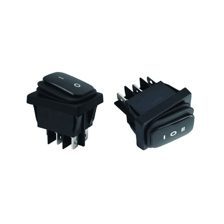 16A电流橡胶连体防水船型开关 两档三档复位IP65防水性能跷板开关