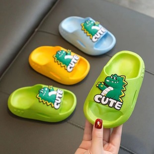 2024 New Children's Slippers for Men and Women 3-12 Years Old Children Non-slip Cartoon Dinosaur Soft-soled Summer Sandals