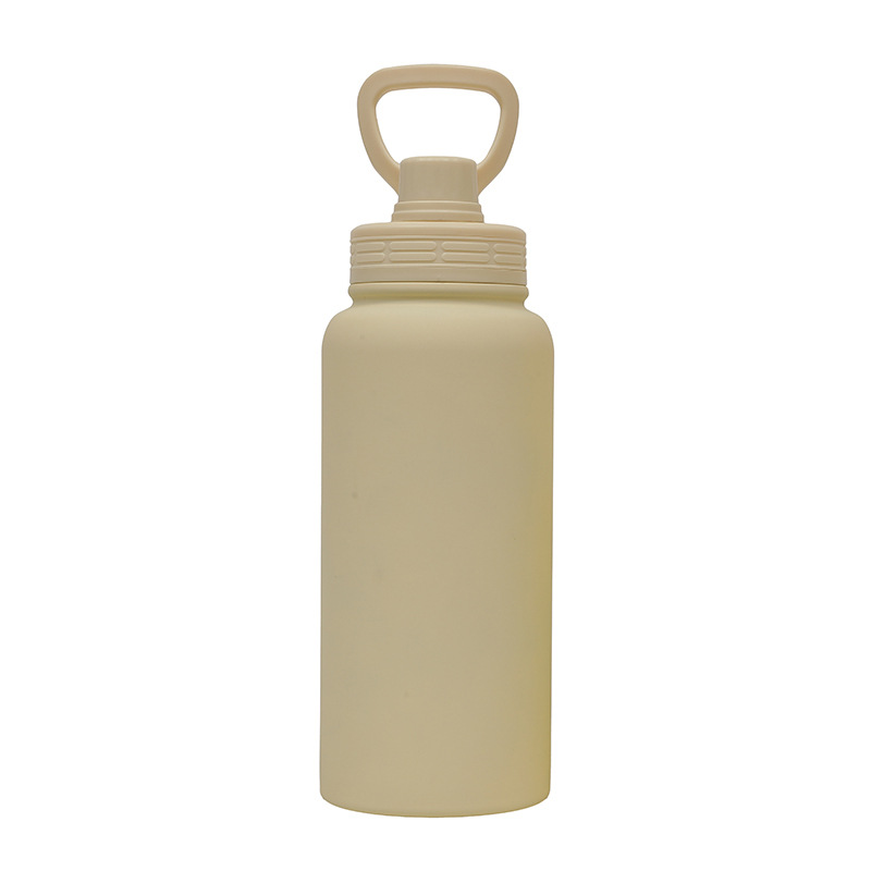 Nuevo termo de venta caliente de 1L hervidor deportivo de vacío portátil de boca ancha de gran capacidad con tubo de succión de mano portátil taza de agua