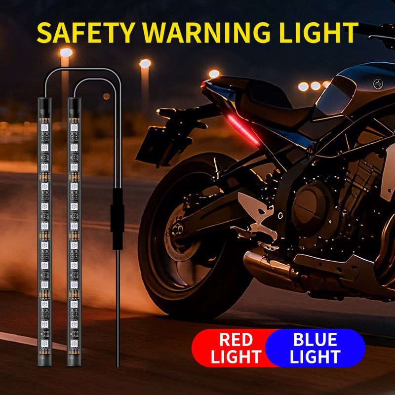 跨境电动摩托车尾灯led改装红蓝爆闪LED灯摩托车电动车警示车灯