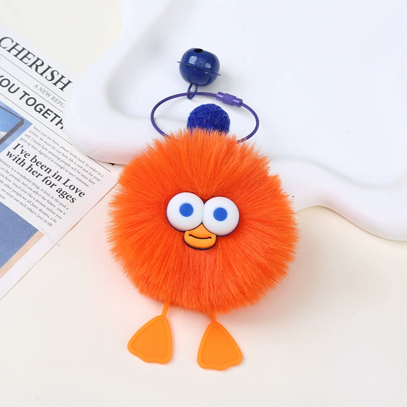 Assortiment semi-finis d’accessoires DIY boule peluche imitation fourrure cartoon créative pour pendentif porte-clés