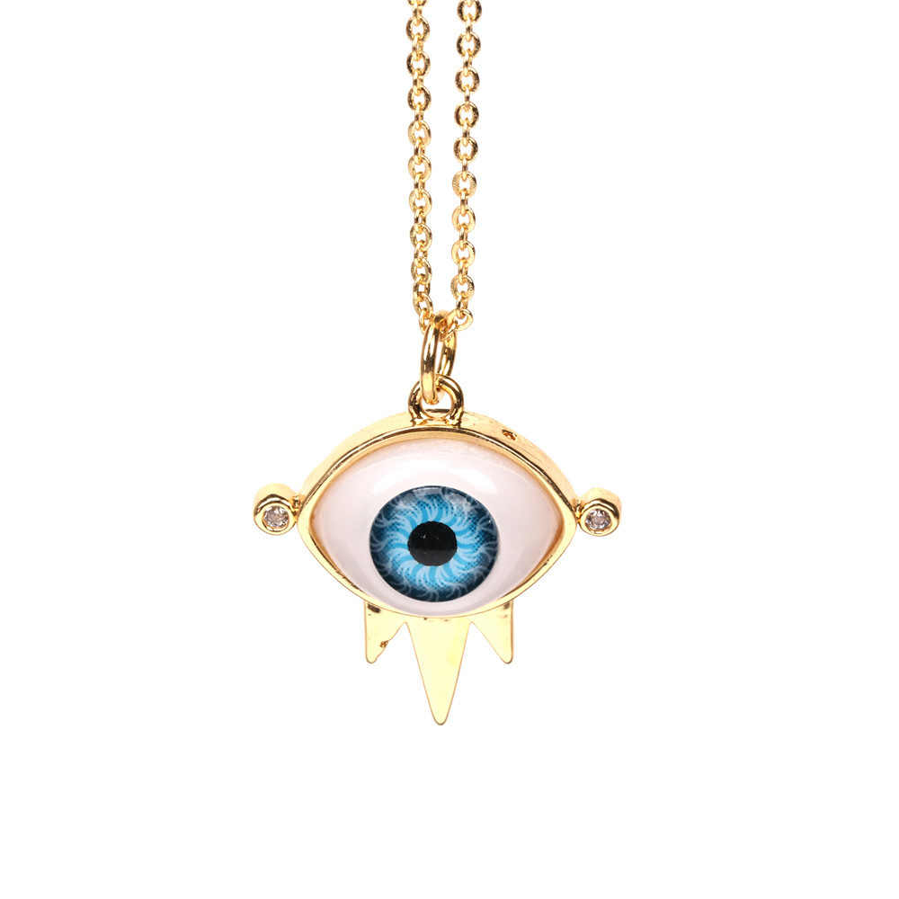 devilu0027s eye micro zircon pendant copper necklace wholesale nihaojewelry