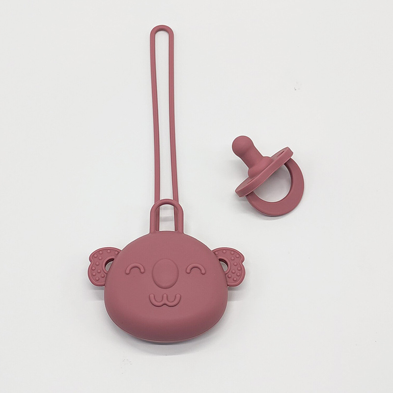 Chupete bolsa de almacenamiento bebé chupete de silicona de calidad alimentaria bebé dibujos animados mordedura música chupete bolsa