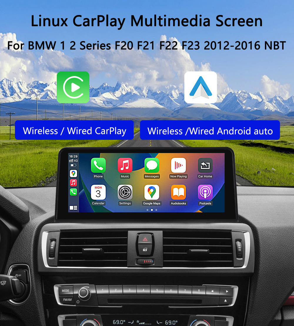 10.25'' Car Multimedia Display for Bmw 1/2 Series Nbt System Bluetooth Wireless Carplay