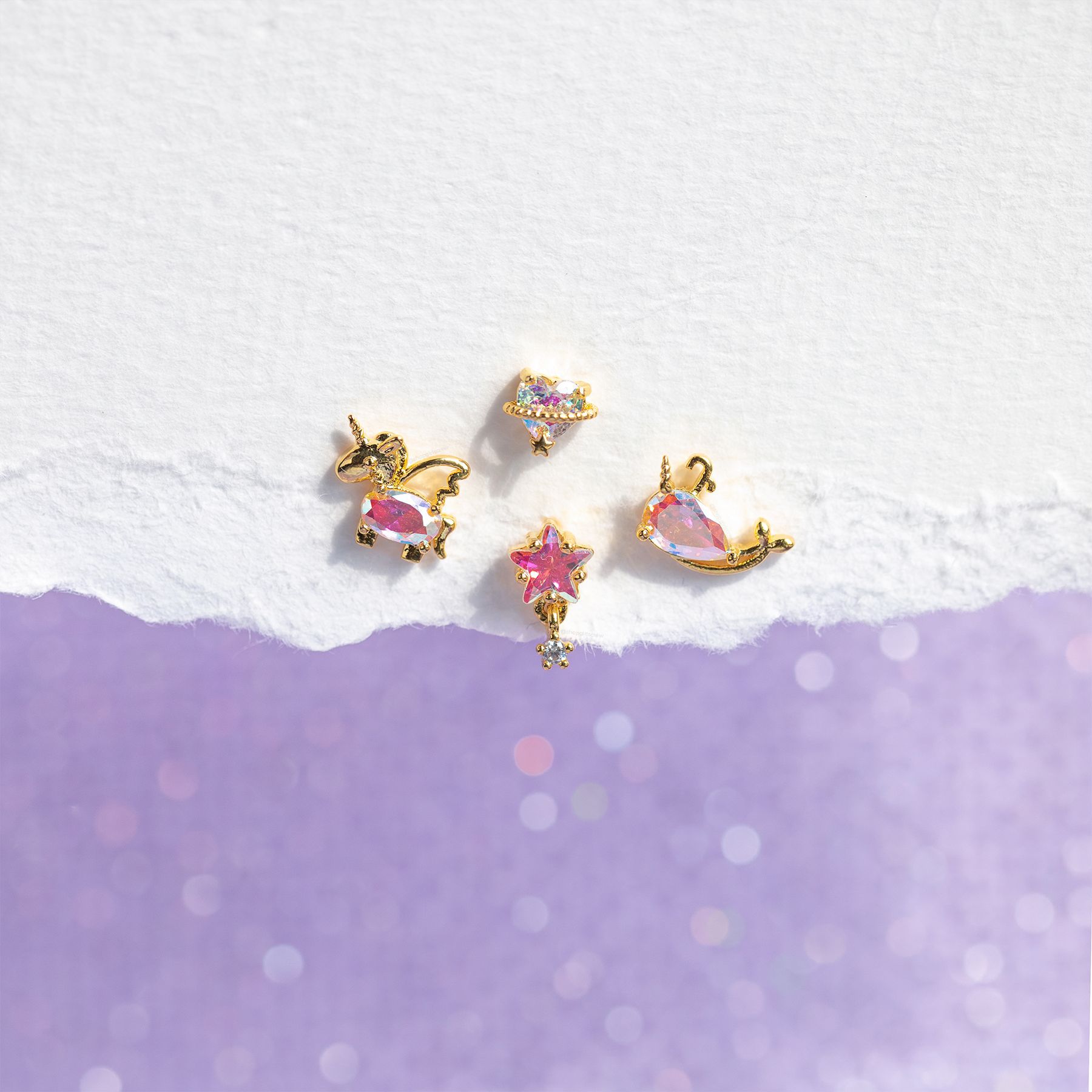 Simple Style Star Brass Ear Studs Star Gem Copper Earrings