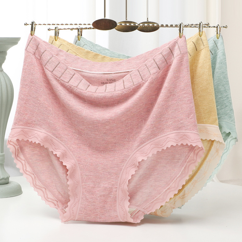 70.00 kg-110.00 kg and Fertilizer Plus Size Women's Underwear ExPlus Size Organic Cotton Naked Ammonia Seamless High Waist Briefs 50221