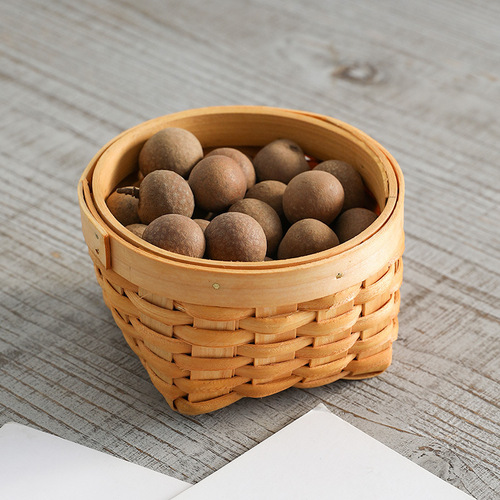 Dormitory key storage box desktop remote control basket woven literary dry fruit snack basket small fruit plate