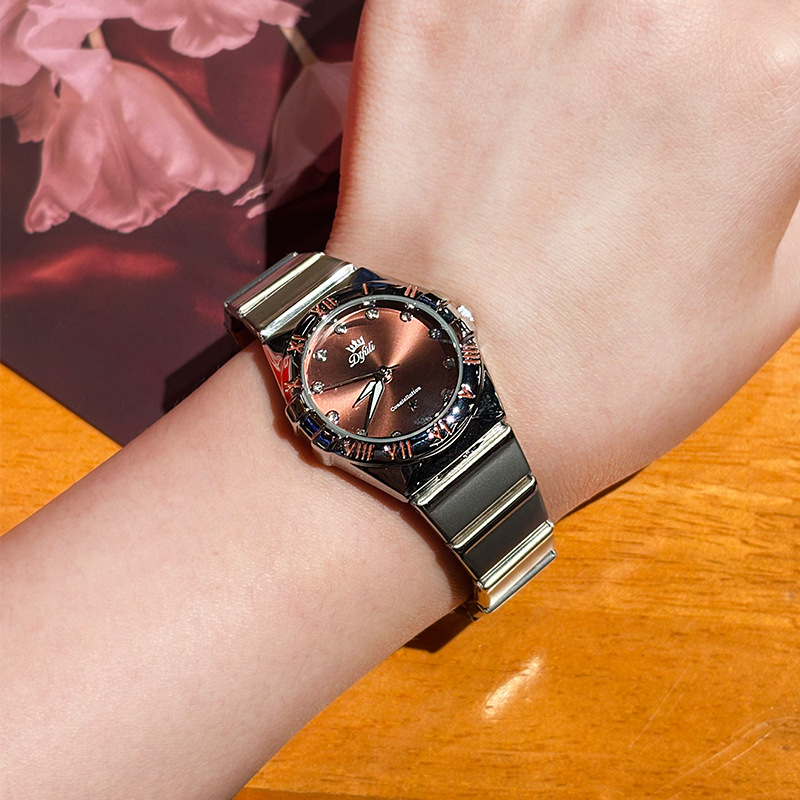 Women's Watch with Steel Band, Waterproof, Korean Style, Fashionable, Versatile, Artistic Quartz Wristwatch, Wholesale, Calendar, 2025 New Model Dial