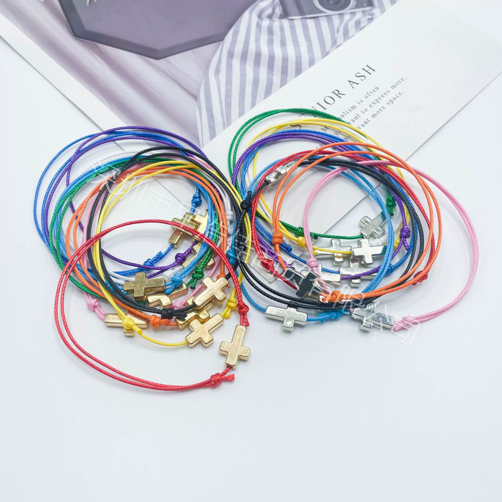 Трансграничный европейский и американский новый крест простой ручной работы плетеный регулируемый ручной веревкой мужской браслет браслет ювелирные изделия оптом