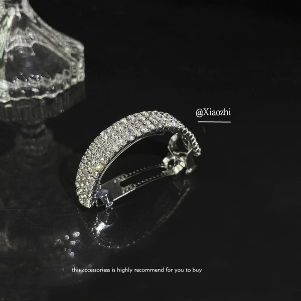 Silver curved spring clip