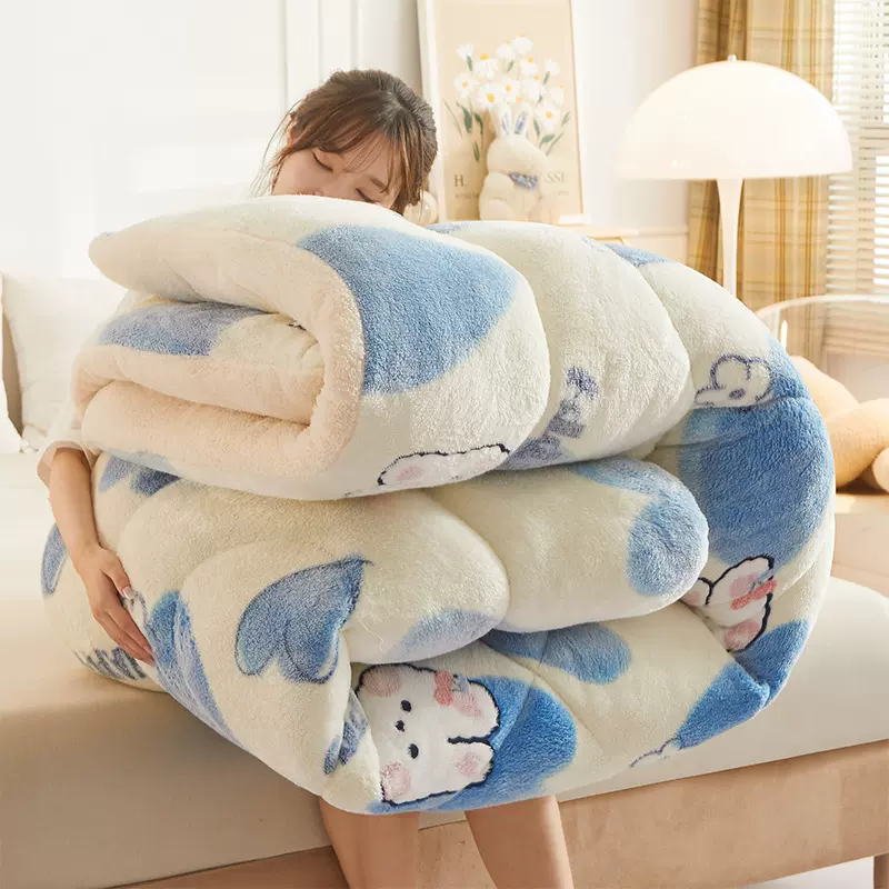 25新款冬季羊羔绒被子冬被10斤双面绒加厚保暖棉被秋冬雪花绒被芯