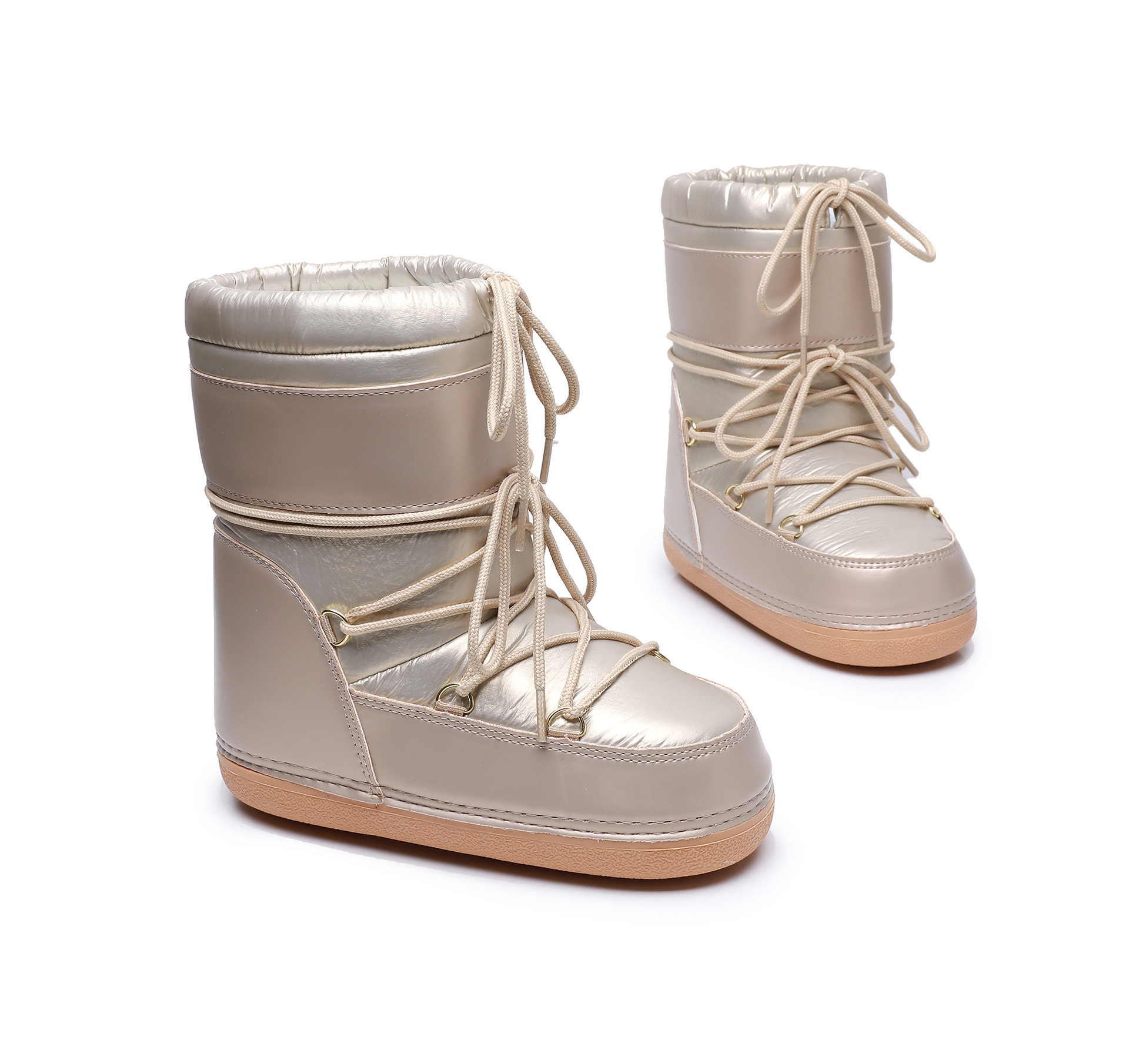 Nuevas botas de nieve cortas, gruesas y cálidas con tejido impermeable y antideslizante para botas espaciales._voghion.com