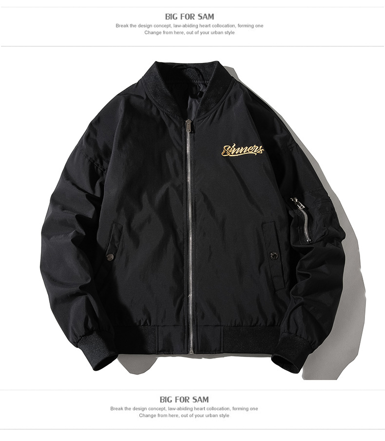 Trendige bestickte fliegende Frühlings- und Herbst-neue Baseball-Anzug-Mode-beiläufige lose Manteljacke für Männer_voghion.com