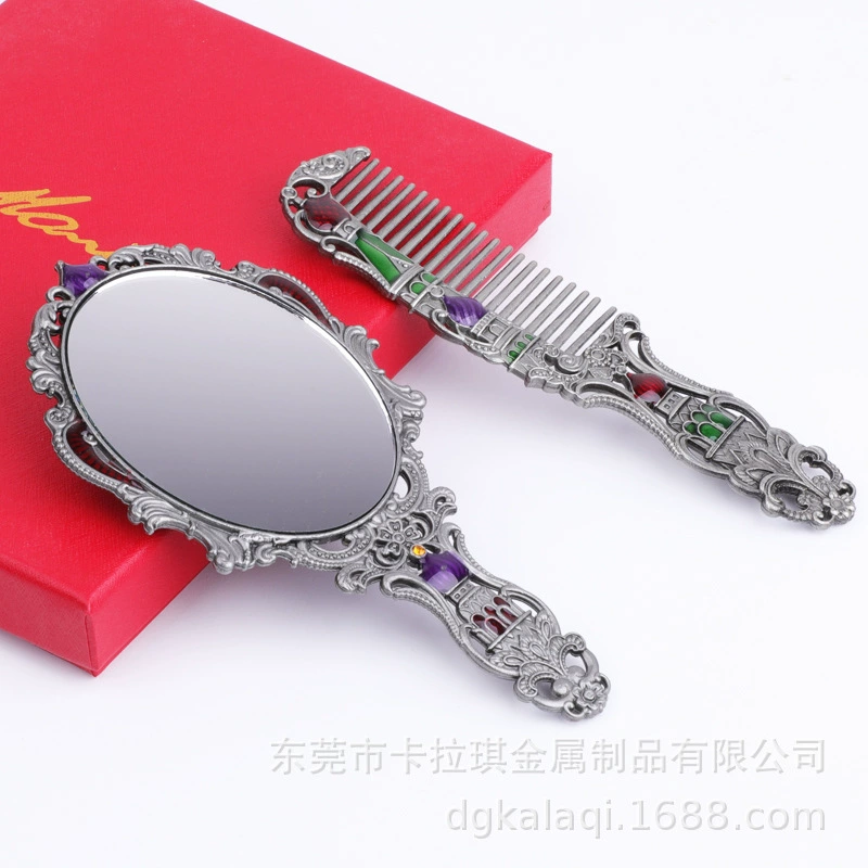 Handle, mirror, brush, small retro handheld commemorative set, Russia