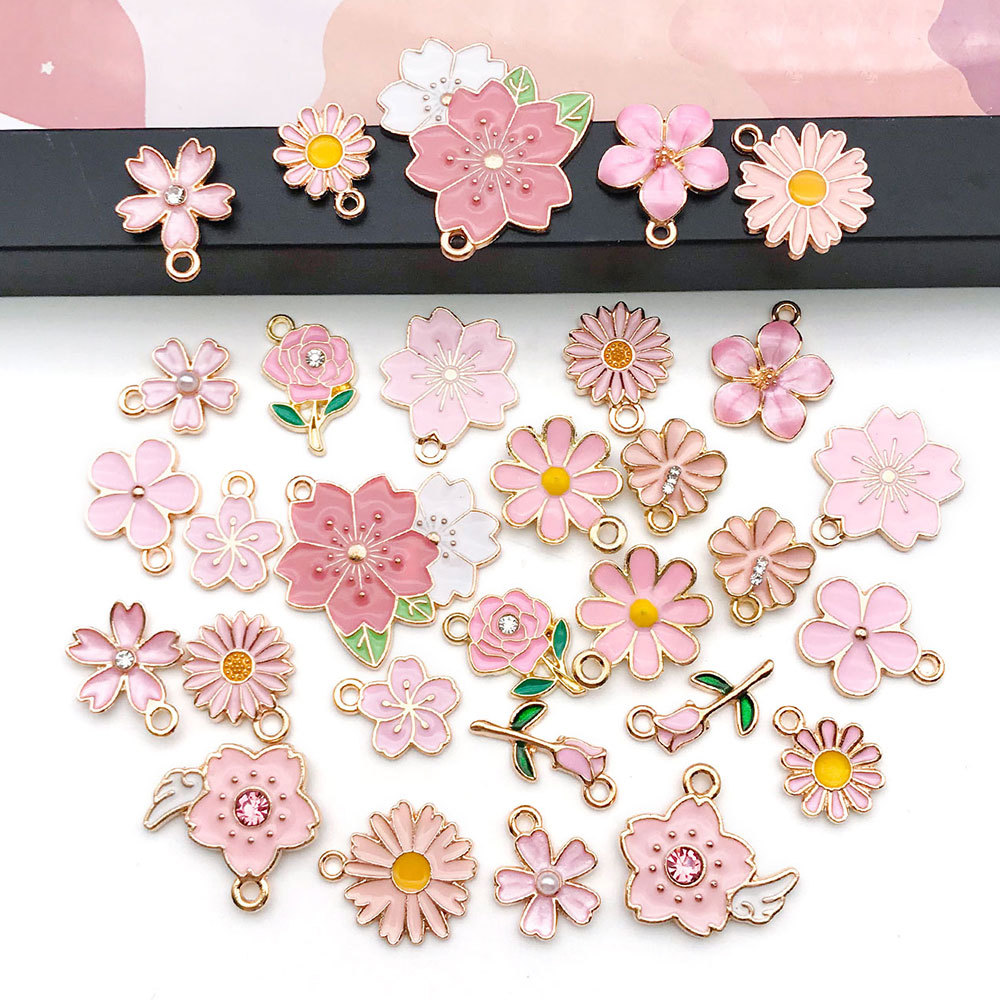 Pendant Jewelry Making Type 11.4*14.6mm, 16 * 18 mm, 9*18mm Jewelry Making Size 1 Piece 11.4*14.6mm 16 * 18 Mm 9*18mm Alloy Rhinestones Flower Pendant