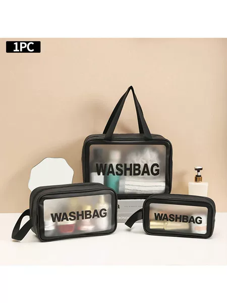 Matte black small cosmetic bag