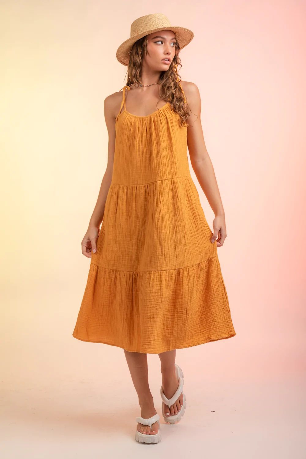 Venta Al Por Mayor Mujeres Estilo Simple Color Sólido Fiesta A Diario Correa Sin Mangas Vestido De Tirantes display picture 7