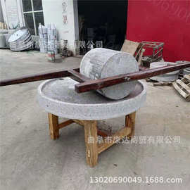 电动石碾机图片 小型碾小米机器 各种型号石碾子设备 碾辣椒面