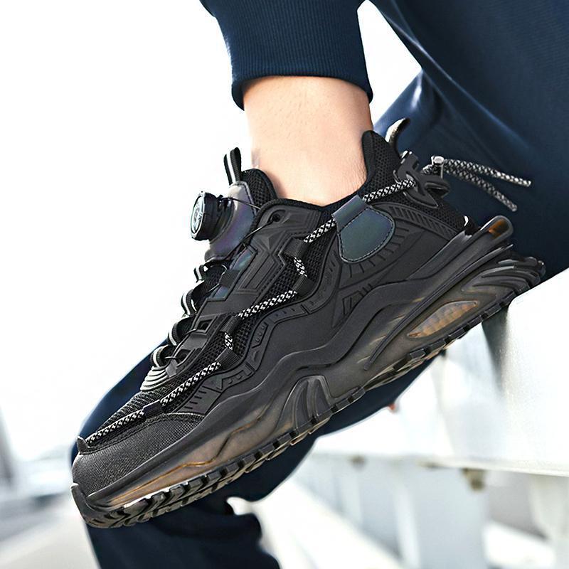 Primavera nuevo botón giratorio con suela gruesa zapatos casuales de tendencia zapatos de correr zapatos de papá jóvenes con suela de neumáticos zapatos deportivos de hombre