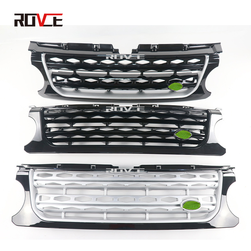 Aplicable a Land Rover Discovery 3 Cambio 14-16 Discovery 4 Todo Negro medio neto negro plata medio neto parachoques delantero rejilla image 6