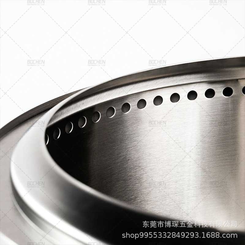 定制户外圆形无烟柴火炉不锈钢便携式野营野餐烧烤炉取暖炉火炉