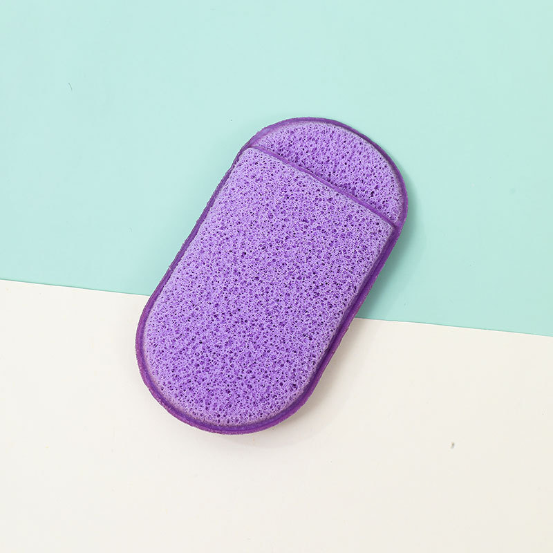 Limpiador facial personalizado de fábrica, pantuflas pequeñas con guantes ovaladas, limpiador, limpiador, máscara de barro, desmaquillante, esponja, toalla facial