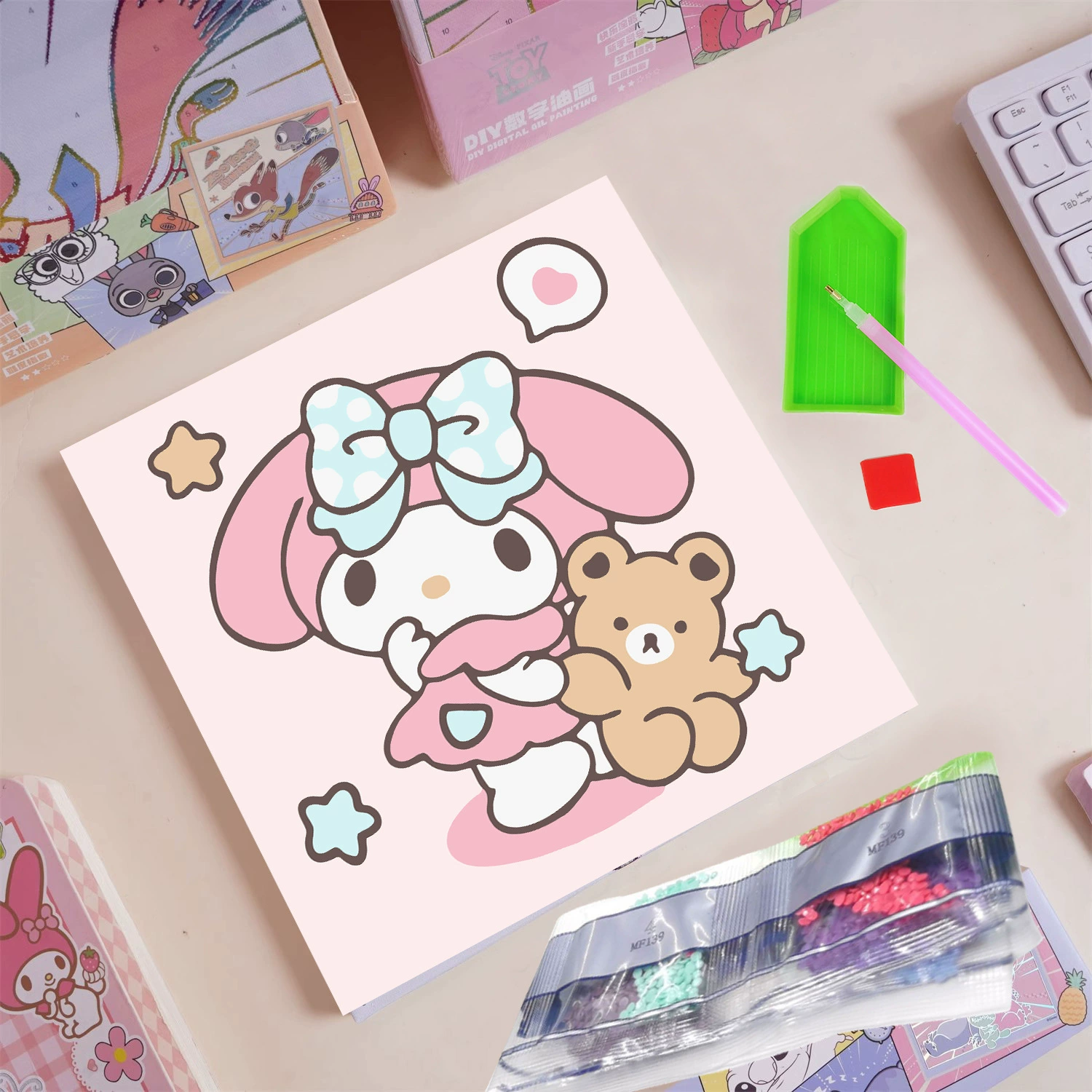 Мультфильм дети DIY полная алмазная живопись растяжной кадр маленький размер точечная алмазная живопись спальня декор картина по цифрам приклеиваемая алмазная живопись