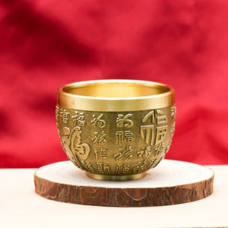 纯黄铜供佛水杯供杯黄铜供神茶杯高脚酒杯财神爷铜酒杯一件批发